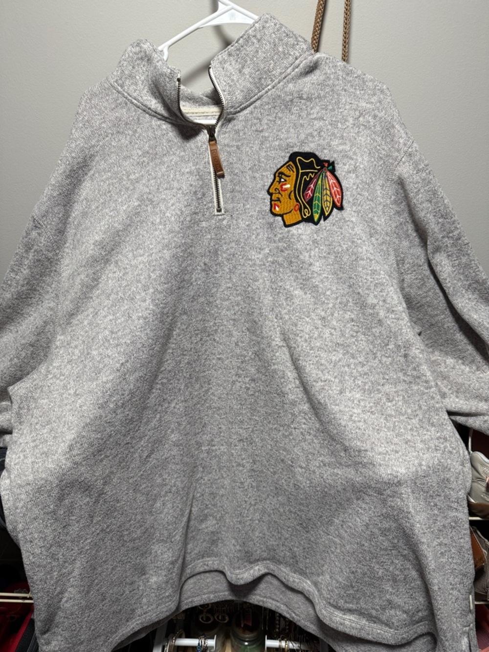 Gray Chicago Blackhawks Quarter Zip